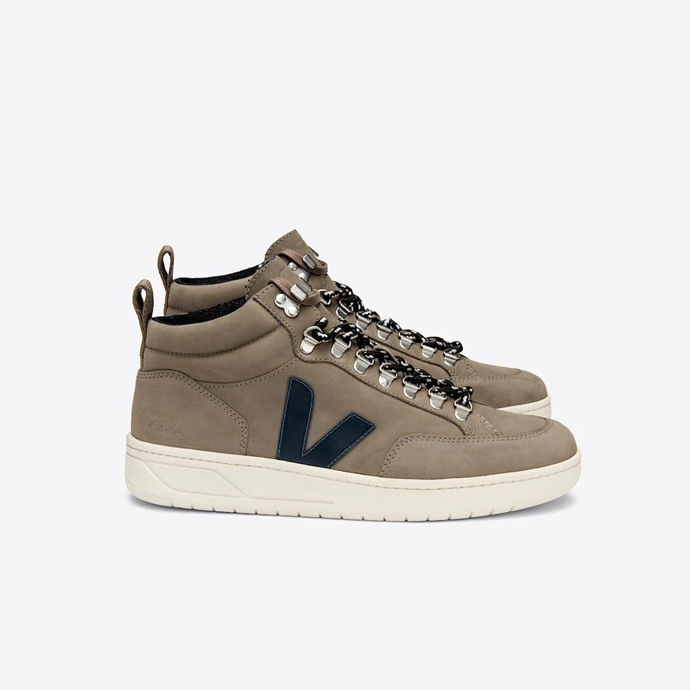 Veja Roraima Suede High Top Sneakers – Brown/Black – Size 38 (US 7)